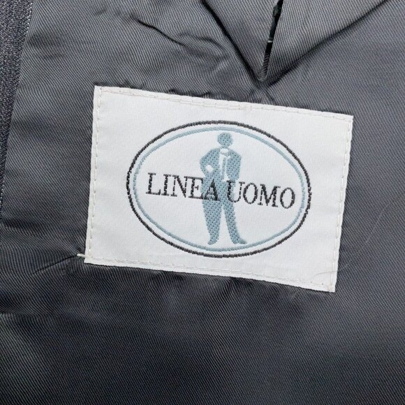 Linea Uomo Suit Men 40R 34Wx28L Gray Blue Pinstripe Super 100s Wool Classic‎ - Picture 10 of 16